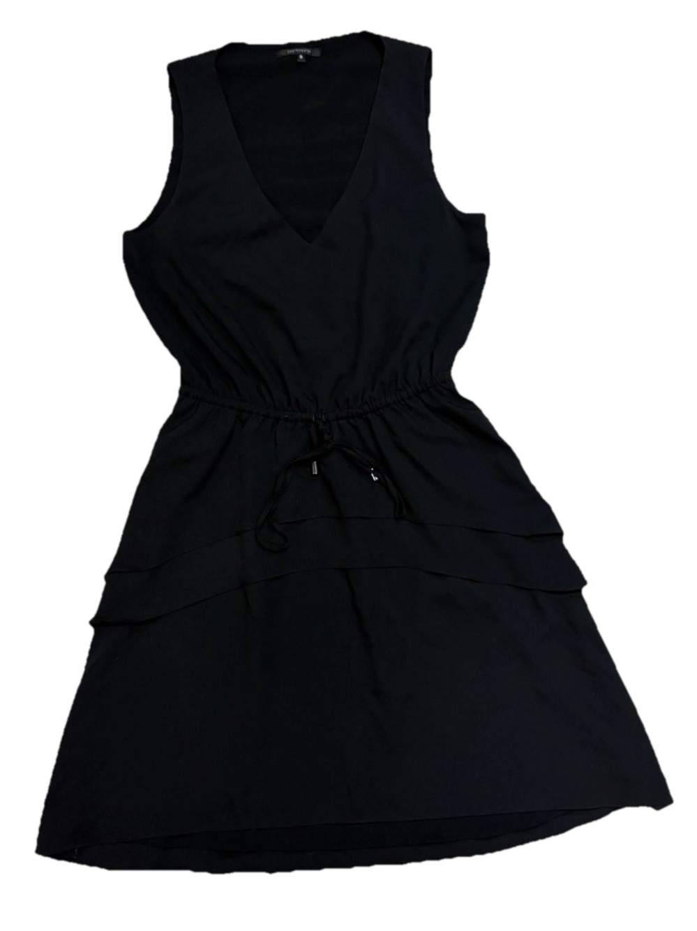 Portmans Black Midi Dress v neck sleeveless Small
